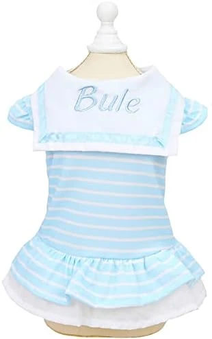 MaruPet Summer Sweet Puppy Doggie Stripes Printed Navy Wind Skirt Pet Dog Dress With Bowknot For Small, Extra Small Dog Teddy, Pug, Chihuahua, Shih Tzu, Yorkshire Terriers 16 MaruPet Summer Sweet Puppy Doggie Stripes Printed Navy Wind Skirt Pet Dog Dress With Bowknot For Small, Extra Small Dog Teddy, Pug, Chihuahua, Shih Tzu, Yorkshire Terriers - Image 14