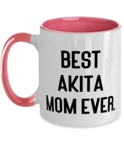 GENERIC Useful Akita Dog Gifts, Best Akita Mom Ever, Akita Dog Two Tone 11oz Mug From Friends, Gifts For Dog Mom, Dog Toys, Dog Food, Dog Beds, Dog Collars, Dog Leashes