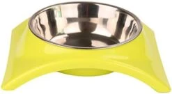 POPETPOP Puppy Bowls Stainless Steel Pet Bowl Dog Bowl Food Water Dish Feeder For Dogs Cats And Pets (Single Bowl,Green) Water Tray -Zoo Shop 31bTlX qL. AC