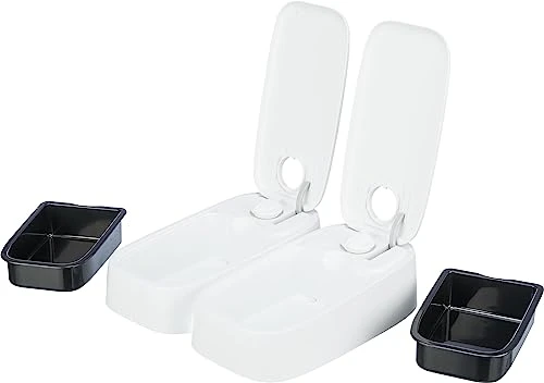 TRIXIE TX2 Automatic Food Dispenser, Dual Compartments, Dual Timer, 48 Hour Timer, Battery Operated, Gray With Black (24372) 7 TRIXIE TX2 Automatic Food Dispenser, Dual Compartments, Dual Timer, 48 Hour Timer, Battery Operated, Gray With Black (24372) - Image 5