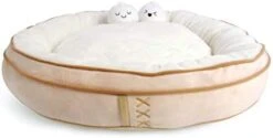 TONBO Soft Plush Small Cute And Cozy Food Dog Cat Bed, Washer And Dryer Friendly (Dim Sum) -Zoo Shop 31cGOEiJuFL. AC
