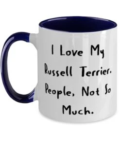Best Russell Terrier Dog Gifts, I Love My Russell, Birthday Gifts, Two Tone 11oz Mug For Russell Terrier Dog From Friends, Dog Toys, Dog Collars, Dog Beds, Dog Food, Dog Treats