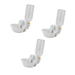 Ipetboom 3pcs Rabbit Automatic Cup Cage Feeder Tool Bowls Supplies Bird Dog Plastic Feeder- Cat Pigeon Bowl- Dogs Cats And Hanging Accessories Portable Bottle - Small Drinking Food