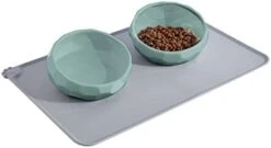 Frewinky Dog Bowls,Ceramic Dog-Food Bowl And Water Bowl Set For Small Size Dogs And Cats,No Spill Non Skid Dog Bowl Mat And Tilted Double Pet Bowls,Set Of 3,20 Oz -Zoo Shop 31d64lT7KlL. AC