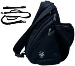 Talk To The Paw Dog Walking Bag - Training Treat Pouch - Poop Bag Dispenser - Dog Treat Bag With Hands Free Leash (Black) -Zoo Shop 31dFdbIuv L. AC