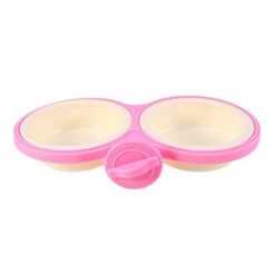 POPETPOP Dog Crate Feeder-Durable Pet Bowls Hanging Water Bowl For Dog Cage Cat Double Bowls Coop Cup Feeder-Pink -Zoo Shop 31dRLlJPXCL