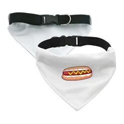 GENERIC Hot Dog Pet Bandana Collar - Food Graphic Scarf Collar - Graphic Dog Bandana - M -Zoo Shop 31dRaplZ5lL