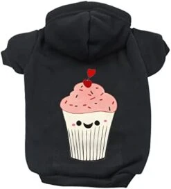 GENERIC Funny Cupcake Dog Hoodie - Kawaii Food Dog Coat - Cute Dog Clothing - Black, L -Zoo Shop 31dfZrb4gKL. AC