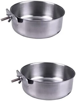 POPETPOP 3pcs Pet Hanging Food Bowl Stainless Steel Coop Cups Parrot Dish Dispenser Bowl For Parrot Bird Feeding Bowl Silver Food Box Feed Water Dog Water Bowls Bowl For Birds Bird Dish Cup -Zoo Shop 31eX0BRaLCL. AC