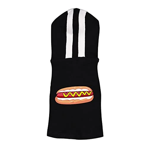 GENERIC Hot Dog Dog Shirt With Hoodie - Food Graphic Dog Hoodie - Graphic Dog Clothing - Black White, M 3 GENERIC Hot Dog Dog Shirt With Hoodie - Food Graphic Dog Hoodie - Graphic Dog Clothing - Black White, M