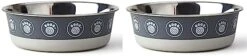 PetRageous 17024 Samara Stainless-Steel Non-Slip Dishwasher Safe Dog Bowl Gray 7-Cup 8.27-Inch Diameter 2.5-Inch Tall For Large Dogs, Grey -Zoo Shop 31f8H7Bcn3L. AC