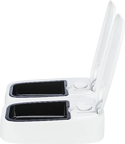 TRIXIE TX2 Automatic Food Dispenser, Dual Compartments, Dual Timer, 48 Hour Timer, Battery Operated, Gray With Black (24372) 5 TRIXIE TX2 Automatic Food Dispenser, Dual Compartments, Dual Timer, 48 Hour Timer, Battery Operated, Gray With Black (24372) - Image 3