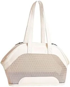 LEFEDA Summer Breathable Mesh Pet Handbag Dog Bag Portable Fabric Outdoor Travel Cat Carrier Bags Puppy Kitten Single Shoulder Bags Pet Backpack Carrier (Color : White) -Zoo Shop 31fLx4J5LFL. AC