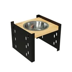 Mino Kesper Elevated Dog Bowls For Small Dogs Height Adjustable Raised Cat Food Bowl Feeding Dishes Solid Bamboo And Metal Dog Bowl Stand Feeder Set For Cats Puppy And Small Dogs