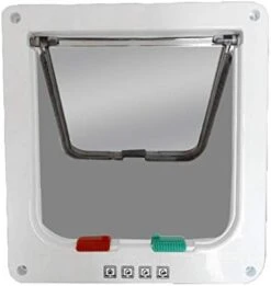 4 Ways Lockable Dog Cat Kitten Door Security Flap Door Small Animal Puppy Kitten Gate Pet Supplies Brown White -Zoo Shop 31gGoM4CRxL. AC