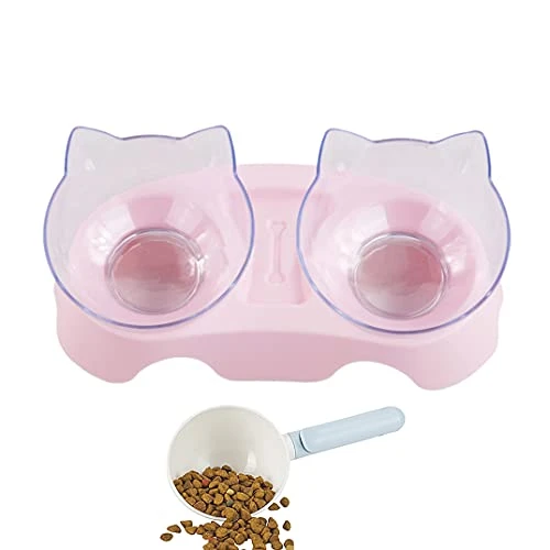 Double Dog Cat Bowls Anti Vomiting, Elevated Cat Food Water Bowls With 15° Tilted Raised Stand Pet Feeder Bowl For Cats And Small Dogs 3 Double Dog Cat Bowls Anti Vomiting, Elevated Cat Food Water Bowls With 15° Tilted Raised Stand Pet Feeder Bowl For Cats And Small Dogs