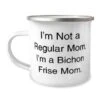 GENERIC Love Bichon Frise Dog Gifts, I'm Not A Regular Mom. I'm A Bichon Frise Mom, Beautiful Birthday 12oz Camper Mug Gifts For Friends, Dog Toys, Dog Beds, Dog Collars, Dog Leashes, Dog Food Bowls, Dog -Zoo Shop 31gWn7W5shL