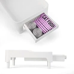 BEBOBLY Raised Cat Feeder Stand | Elevated Holder For Automatic Cat & Dog Feeders (4-6L) | Adjustable Height Pet Food Dispenser Shelf For Kitten Adult Cats Pet Supplies | Protect Pets Neck Health -Zoo Shop 31h33rmeQVL