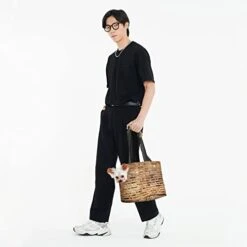 Mqgmz Industrial Brick Wall Background Print Pet Carrier Tote Bag With Pocket Safety - Amazing Design -Zoo Shop 31hBwnGigbL