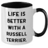 GENERIC Cool Russell Terrier Dog Two Tone 11oz Mug, Life Is, Gifts For Dog Lovers, Present From Friends, Cup For Russell Terrier Dog, Dog Toys, Dog Beds, Dog Food, Dog Bowls, Dog Collars, Dog Leashes -Zoo Shop 31i9hTsXaLL