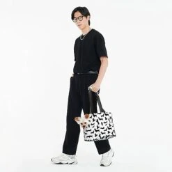 Mqgmz Black Dogs Print Pet Carrier Tote Bag With Pocket Safety - Amazing Design -Zoo Shop 31jWCamrmfL