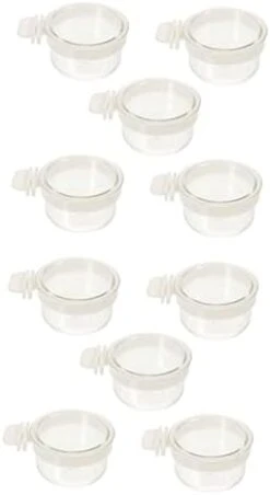 Mipcase 20 Pcs Parrot Feeding Box Chicken Accessories Clear Container Rabbit Water Bowl Transparent Bird Bowl Parrot Water Cage Bowls Parrot Food Container Bird Food Cup Bird Cage Feeder -Zoo Shop 31kyvdDmL9L. AC