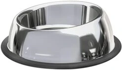 Nicelock Stainless Steel Slanted Dog Bowl(1 Pack), Removable Non-Slip Rubber Ring, Stackable Pet Bowls Feeder & Water Dish(Medium-2.5Cup) -Zoo Shop 31lhdrTgo L. AC 1