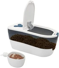 BNOSDM Large Airtight Cat Food Storage Container For Pet Dog Foods Storage Bins With Scooper Translucent Plastic Pets Dogs Cats Birds Dry Feed Dispenser, Kitchen Rice Cereal Flour 12lb -Zoo Shop 31liwZE9tL. AC