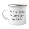 GENERIC Cute Akita Dog 12oz Camper Mug, All You Need Is Love And An Akita, Fun For Friends From Friends, Pet Toys, Cat Toys, Dog Toys, Pet Food, Cat Food, Dog Food