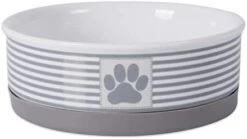 Bone Dry Lattice Pet Bowl, Removable Silicone Ring Creates Non-Slip Bottom For Secure Feeding & Less Mess, Microwave & Dishwasher Safe, Medium Set, 6x2", Gray, 2 Count -Zoo Shop 31oxObXySkL. AC 1