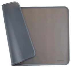 Amazon Basics Waterproof Anti-Slip Silicone Pet Food And Water Bowl Mat, 24 X 16 Inches, Gray, Solid