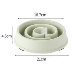 POPETPOP Pet Food Bowl Non Slip Plastic Dog Round Feeder Obesity Choking Prevention Pet Water Food Bowl Container For Cat Dog Puppy Kitten Dark Green