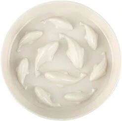 Gonalulu Slow Feed Dish For Cats And Small Dogs, Fish Pool Design Pet Slow Feeder With Higher Edges, Fun Interactive Cat Puzzle Feeder Healthy Eating Diet Made Of Safe And Quality Material(White+Oval) -Zoo Shop 31qedWVn1iL. AC