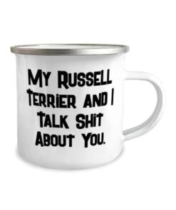 Russell Terrier Dog Gifts For Dog Lovers, My Russell Terrier And I, Useful Russell Terrier Dog 12oz Camper Mug, From Friends, Dog Toys, Dog Beds, Dog Food, Dog Bowls, Dog Collars, Dog Leashes