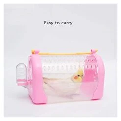 DEPILA Feeding Bird Carrier Lightweight Bird Carrier, Bird Travel Cage， Lightweight Pets Birds Travel Cage With Food Cup Food Box Economy Bird Cage Parrot Parakeet Macaw Small Bird Box -Zoo Shop 31r80LQWDXL