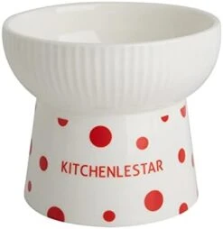 KITCHENLESTAR Small Ceramic Raised Cat Bowls, Tilted Elevated Food Or Water Bowls, Stress Free, Backflow Prevention, Dishwasher And Microwave Safe, Lead & Cadmium Free(Black) -Zoo Shop 31s7nCyvlGL. AC