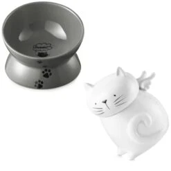 Y YHY Raised Cat Food Bowl & Cat Treat Cookie Jar