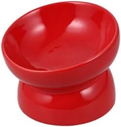 Pet Raised Bowls Ceramic Food Bowl Pet Water Bowl Pet Supplies For Cat Dog (White, Size S) -Zoo Shop 31tn231GuQL. AC