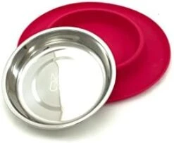 Messy Cats Single Silicone Feeder With Stainless Saucer Shaped Bowl | Anti-Slip Non-Skid Cat Food Bowl | One Cat Bowl In Feeding/Water Station | 1.75 Cups (Purple) -Zoo Shop 31ugFNG0uDL. AC