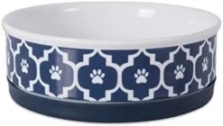 Bone Dry Lattice Pet Bowl, Removable Silicone Ring Creates Non-Slip Bottom For Secure Feeding & Less Mess, Microwave & Dishwasher Safe, Medium Set, 6x2", Gray, 2 Count -Zoo Shop 31w4 h73qL. AC 1