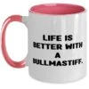 GENERIC Cute Bullmastiff Dog Two Tone 11oz Mug, Life Is Better With A, Inappropriate Gifts For Pet Lovers From Friends, Birthday Gifts, Bullmastiff Dog Toys, Bullmastiff Dog Beds, Bullmastiff Dog Food,