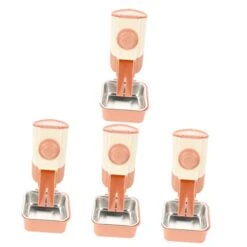 NOGRAX 4 Sets Rabbit Rat Supply Dispenser Cage Accessory Food Animal Cats Reusable Pigs Container Bird Bowls Feeding Steel Hamster Dogs Pet Small Ferrets Parrots Guinea Pig Pink Hanging Feeder