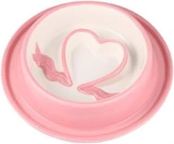 POPETPOP Slow Feeder Bowl Portable Heart Style Drinking Bowl Food Feeder Bowl Pet Supplies For Kitten Puppy Dog (Pink) -Zoo Shop 31y6eyhuscL. AC