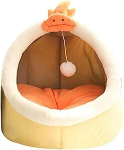 JENPECH Cat Bed Cave For Indoor Cats - Soft Cute Small Cat Bed Warm Pet Basket Kitten Lounger Cushion For Home - Small Pet Bed That Serves As A Cat Cave, Cat Condo -Zoo Shop 31yVFdjAAMS. AC