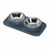 JOYFAST Stainless Steel Pet Bowls Set With Non-Skid Mat - Perfect For Small, Medium Dogs And Puppies - No Spill Design - 18oz Capacity - DarkBule -Zoo Shop 31ys655DXJL