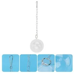 NOGRAX 4pcs Parrot Training Rat Guinea Animal Chicken Pets Toys Pig Metal Hen Treat Hamster Cockatiel Bowl Chain Poultry For Feed Ball Hay Parakeet Foraging Holder Dispenser Feeder (Color : Whitex3pc -Zoo Shop 31zAW35fLVL