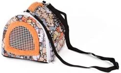 ShiningLove Portable Hamster Cage With Zipper And Strap Small Animal Pet Nest Chinchilla Cage Carrier Nest For Hedgehog Squirrel Guinea Pig Outing Backpack Breathable And Safe Dynamic Food -Zoo Shop 41 3tRi65WL. AC