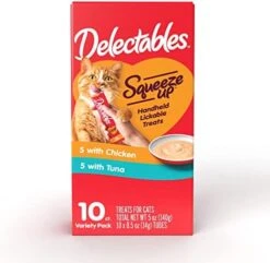 Hartz Delectables Squeeze Up Interactive Lickable Wet Cat Treats For Adult & Senior Cats, Tuna & Shrimp, 24 Count, 12 Ounces -Zoo Shop 41 JBDWCwjL. AC