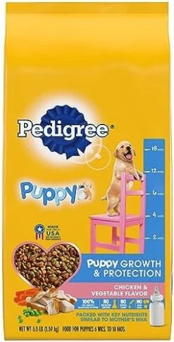 Pedigree Puppy Growth & Protection Dry Dog Food Chicken & Vegetable Flavor, 30 Lb. Bag -Zoo Shop 41 WFEtizBL. AC