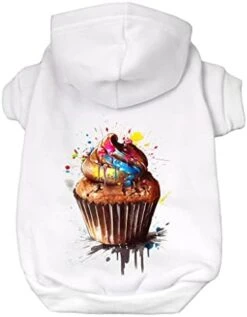 GENERIC Cupcake Dog Hoodie - Food Dog Coat - Printed Dog Clothing - Black, S -Zoo Shop 41 Xss0VNhL. AC